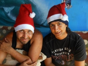 Youness and Kamal getting into the spirit