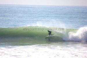 Kris getting barreled at Anchor Point