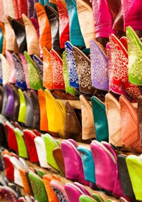 Colorful Moroccan leather shoes