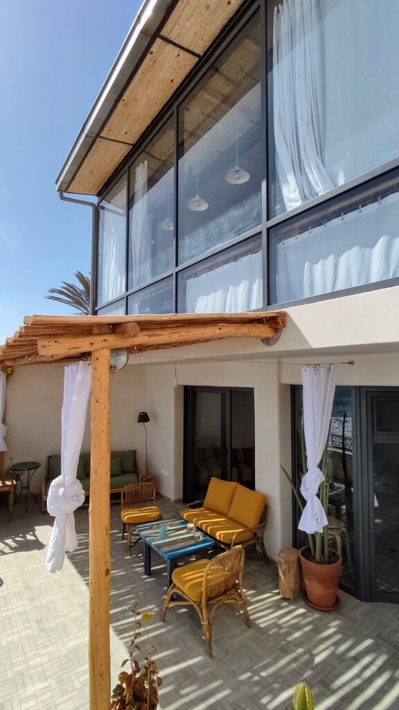 View of the two levels from the balcony office sharing coworking Taghazout Agadir Morocco View of the two levels from the balcony office sharing coworking Taghazout Agadir Morocco