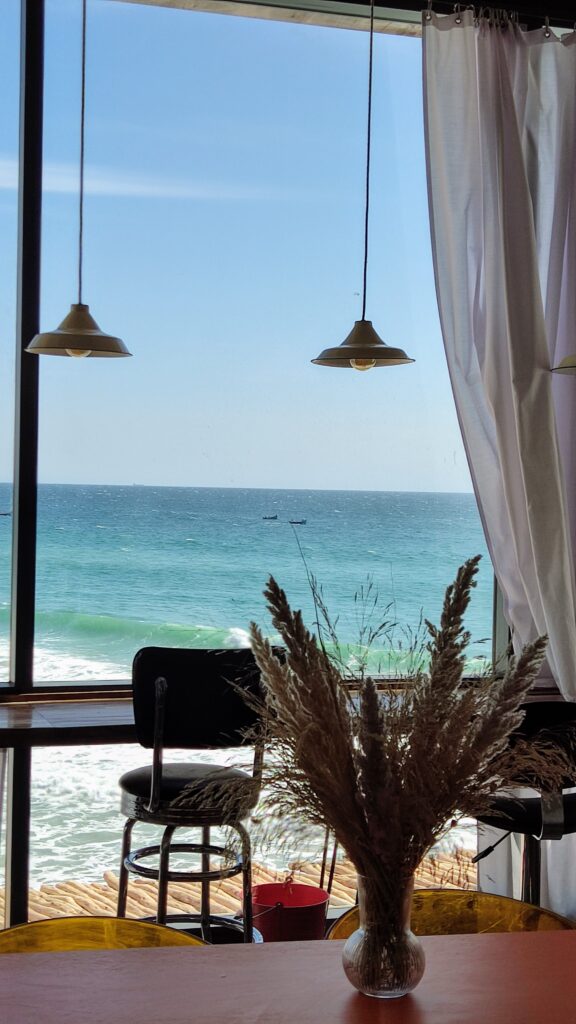 Window view beach front coworking space taghazout agadir morocco Window view beach front coworking space taghazout agadir morocco
