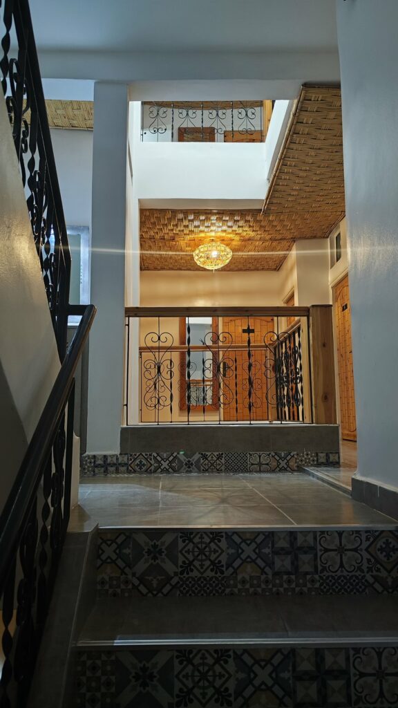 3rd floor taghazout BB Guesthouse stairs tiles morocco