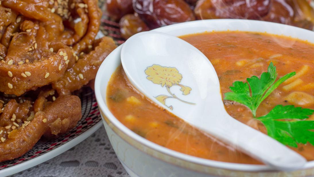 Harira Soup dates and shbakia