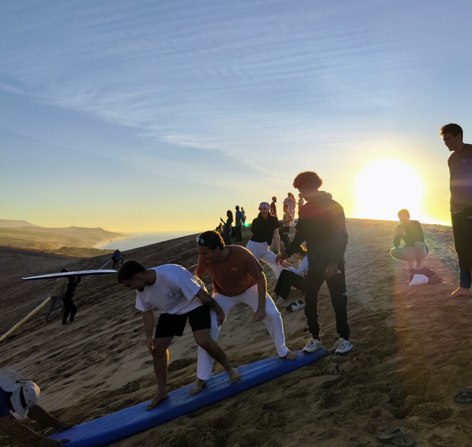 Sandboarding sunset taghazout morocco