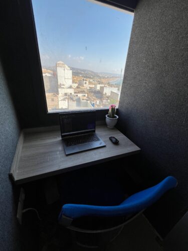 Quite Skype Room noise cancelling walls Taghazout Coworking SCT BB Hostel Surf Camp Taghazout Morocco